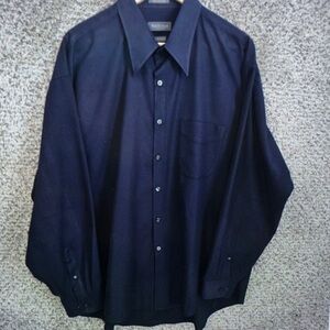 Elegant Dark Blue Button-Up Shirt